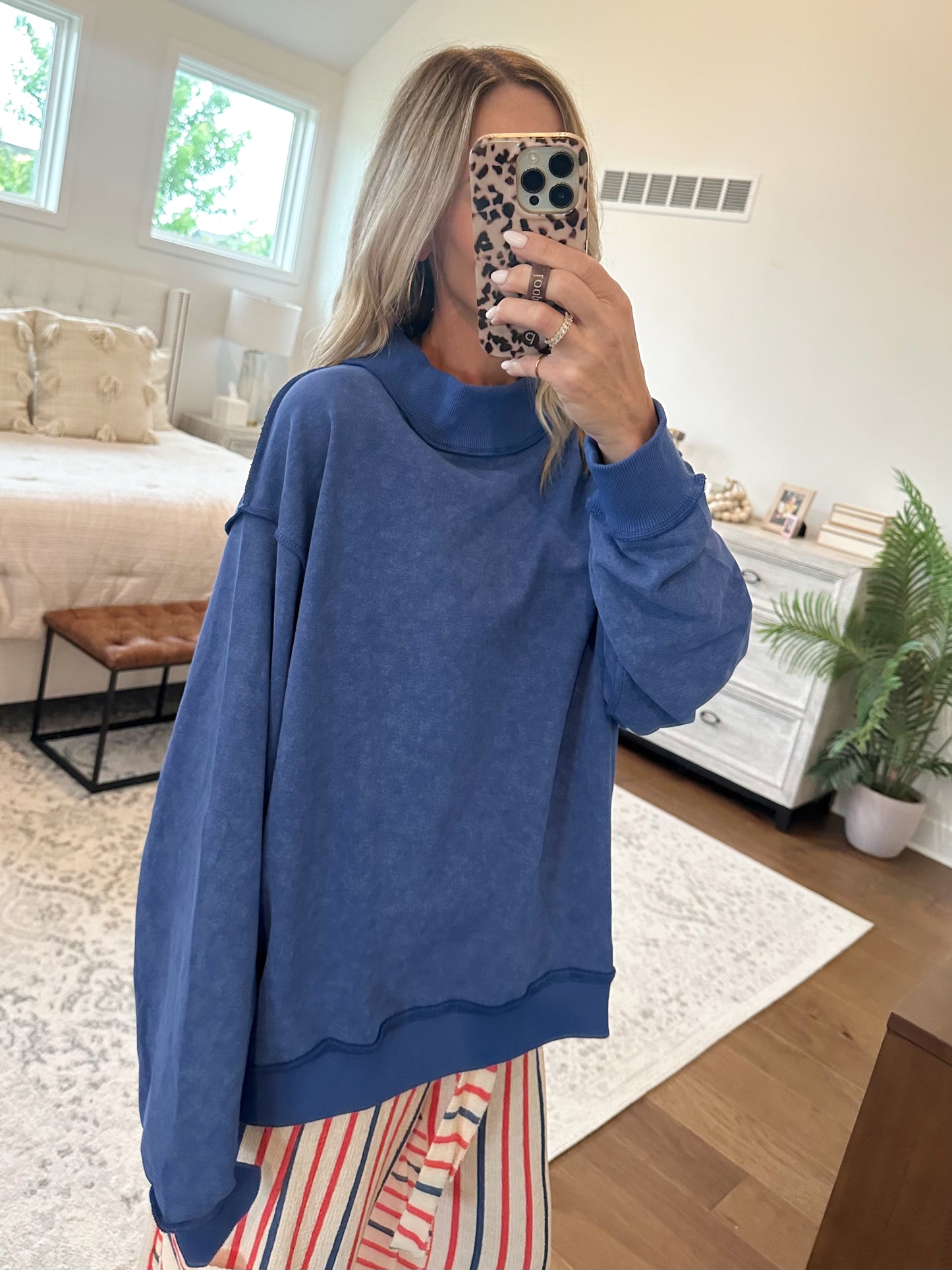 Royal Mock Neck Sweatshirt