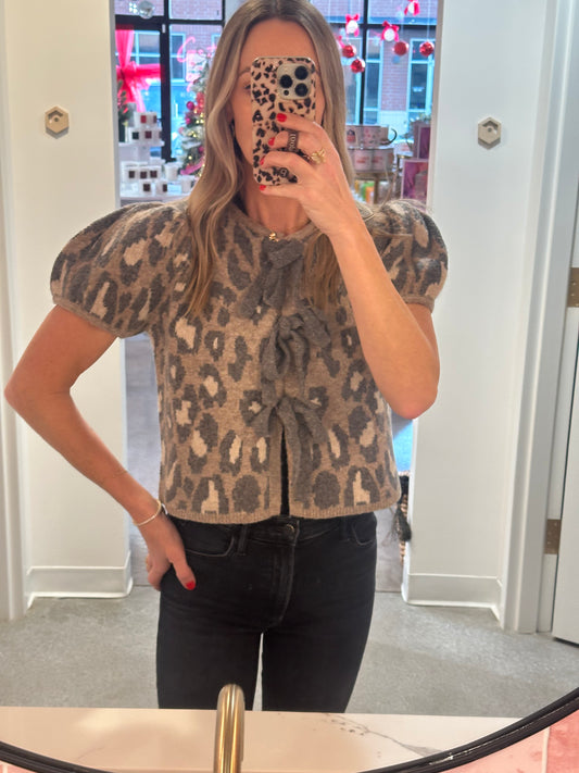 Grey Leopard Sweater