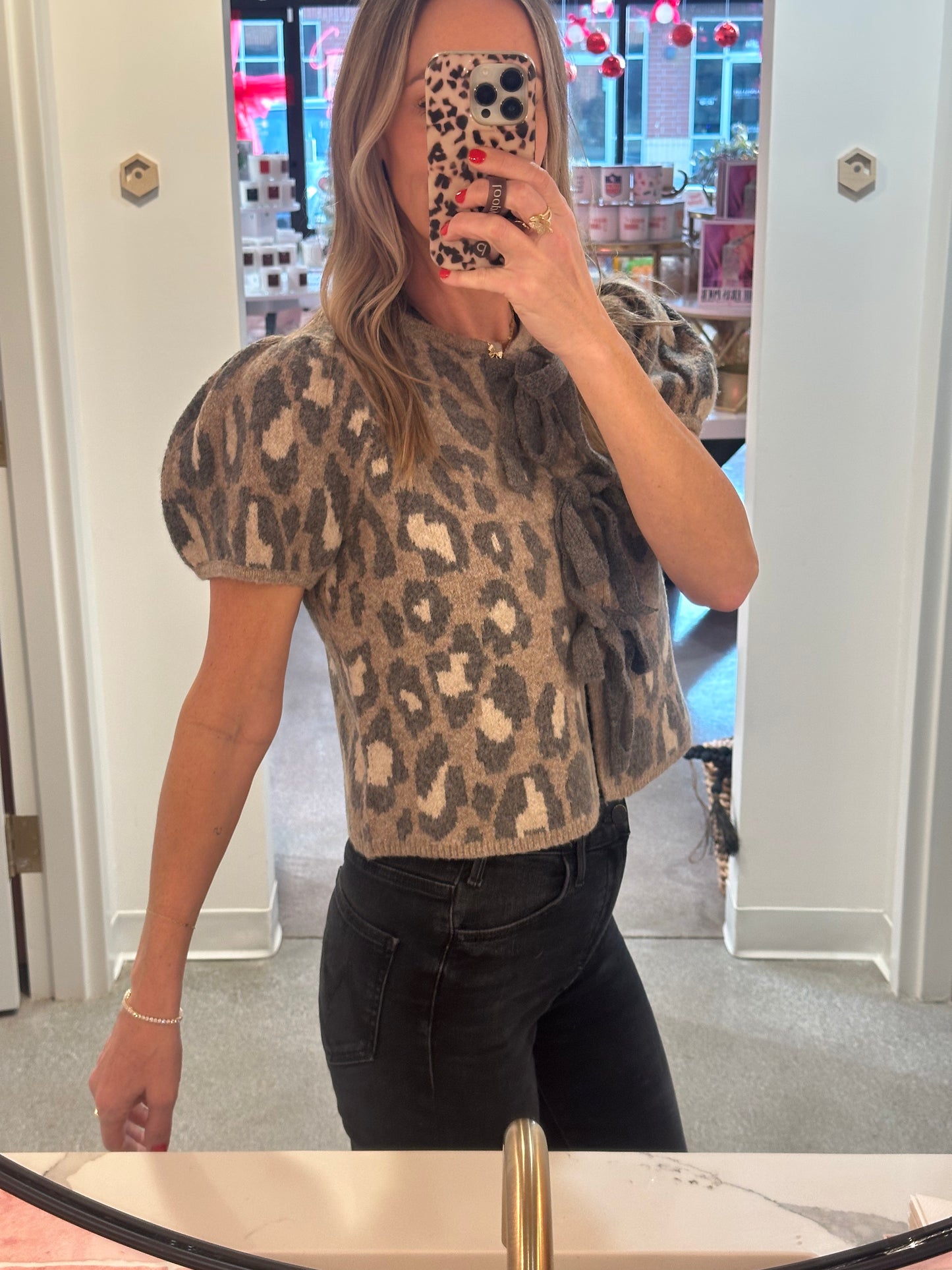 Grey Leopard Sweater