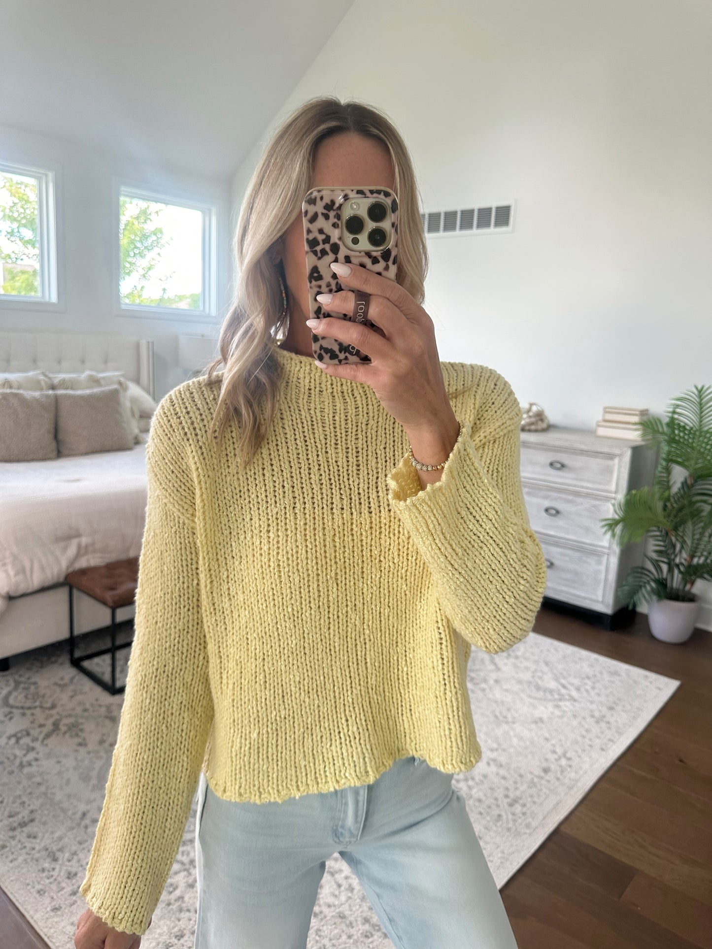 Loose Knit Sweater- Lemon