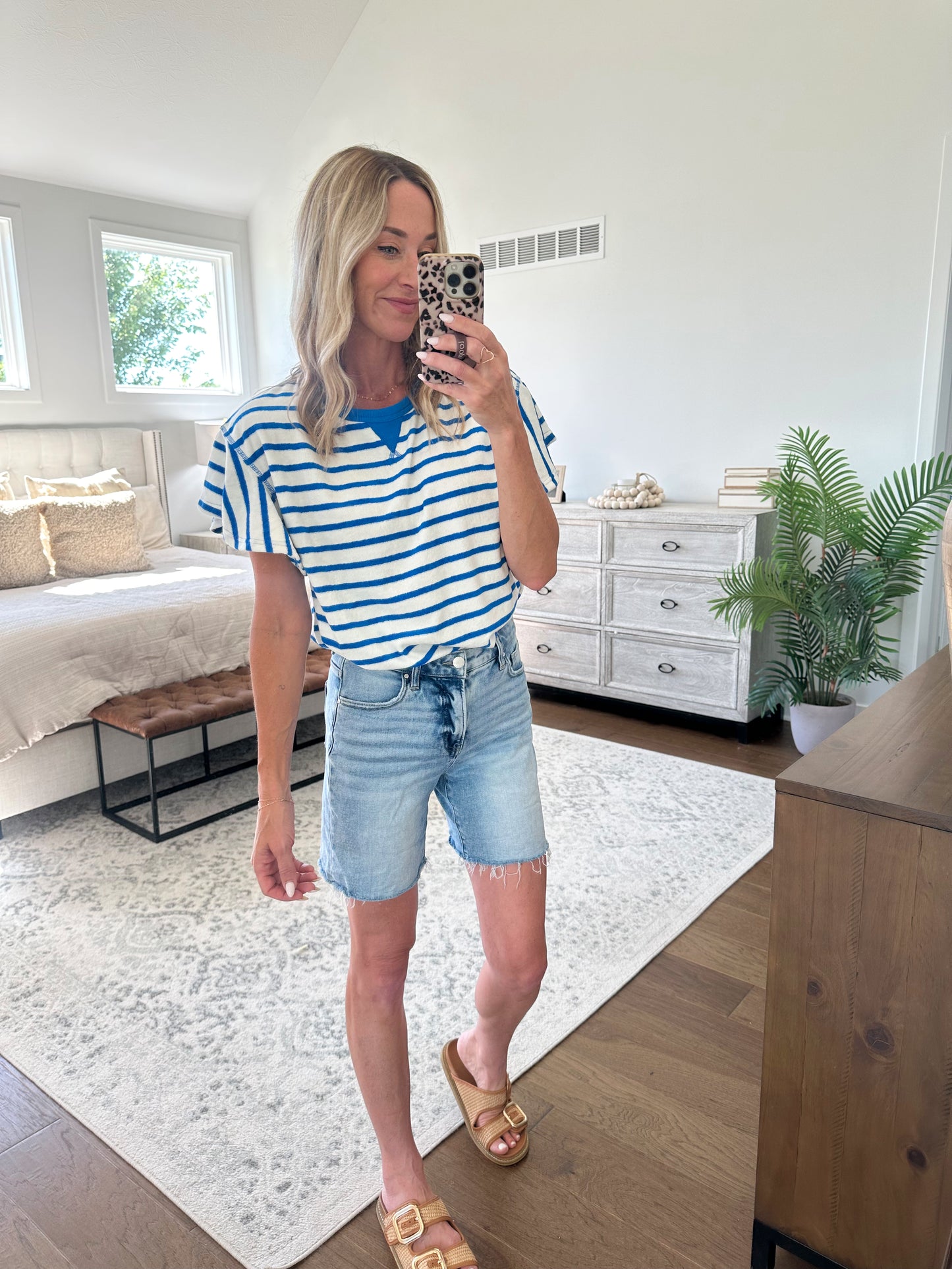 Blue and White Striped Tee