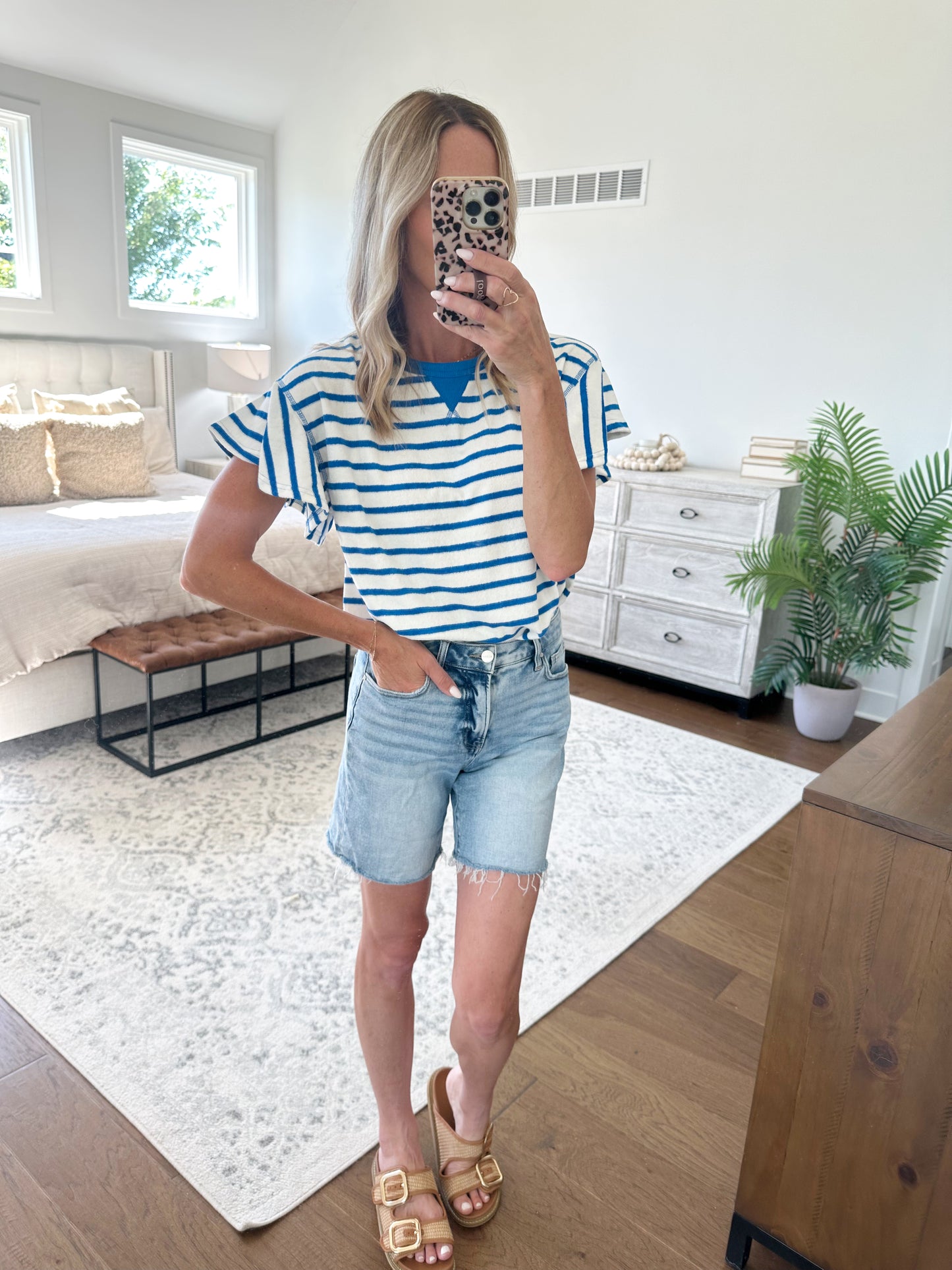 Blue and White Striped Tee