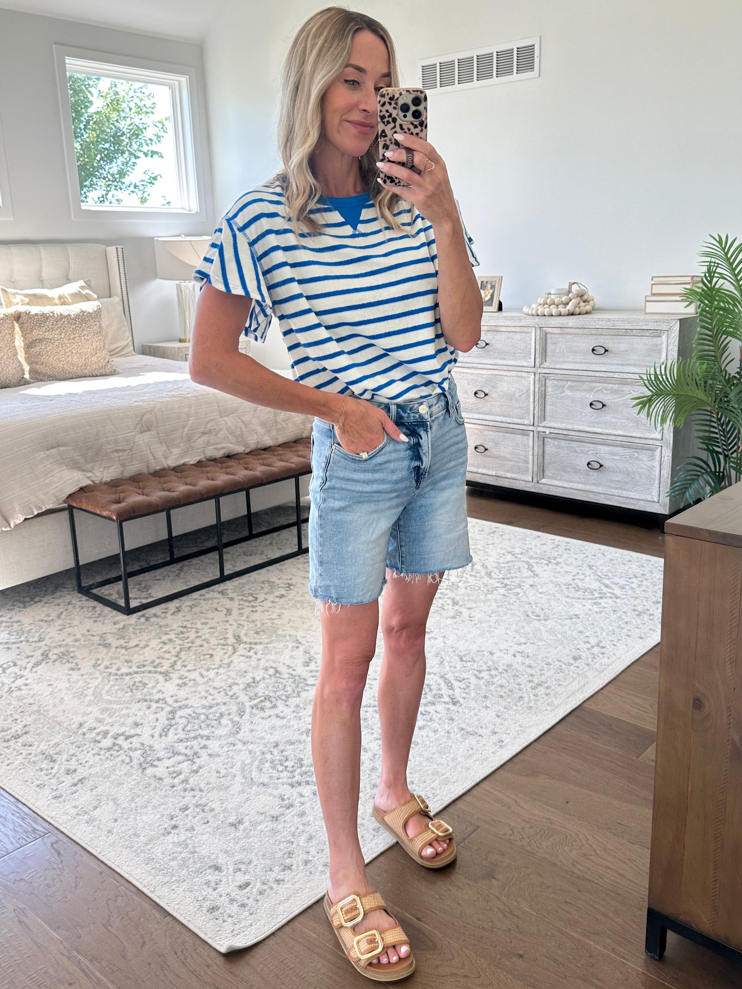 Blue and White Striped Tee