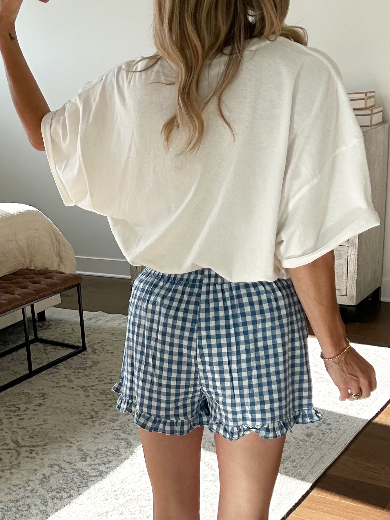 Ruffle Gingham Shorts