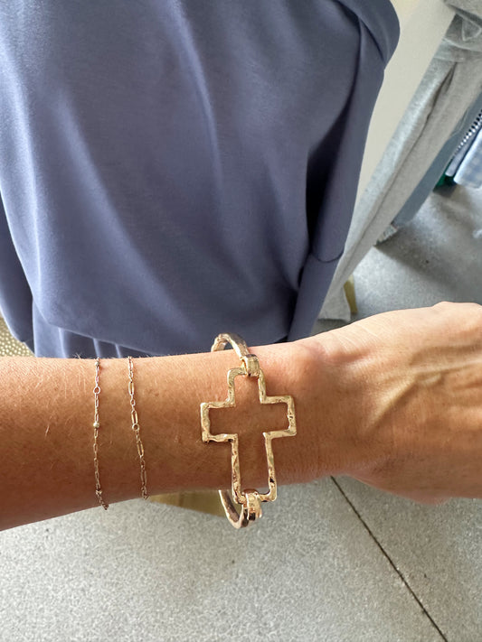 Cross Bangle Bracelet