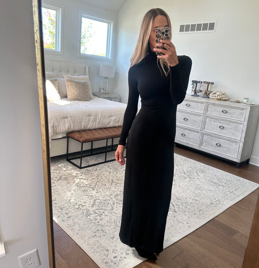 Black Mock Neck Dress