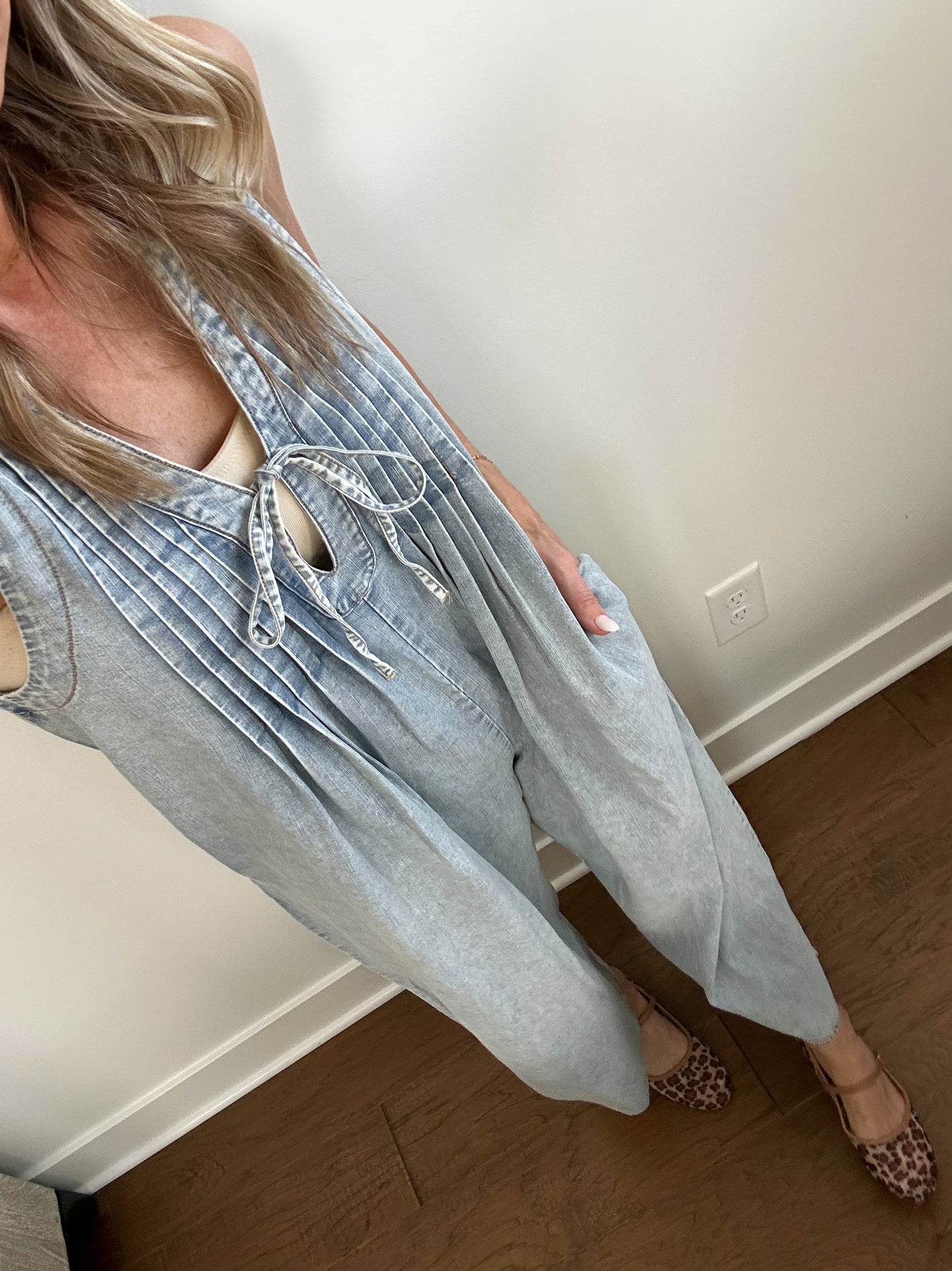 Light Wash Denim Jumpsuit