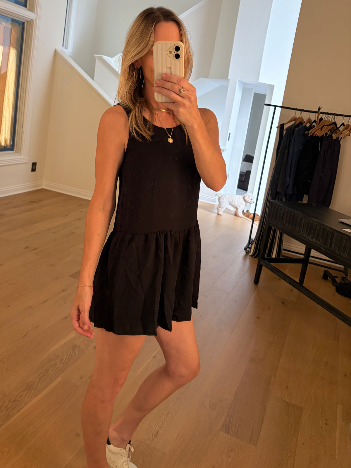 Bubble Hem Romper- Black
