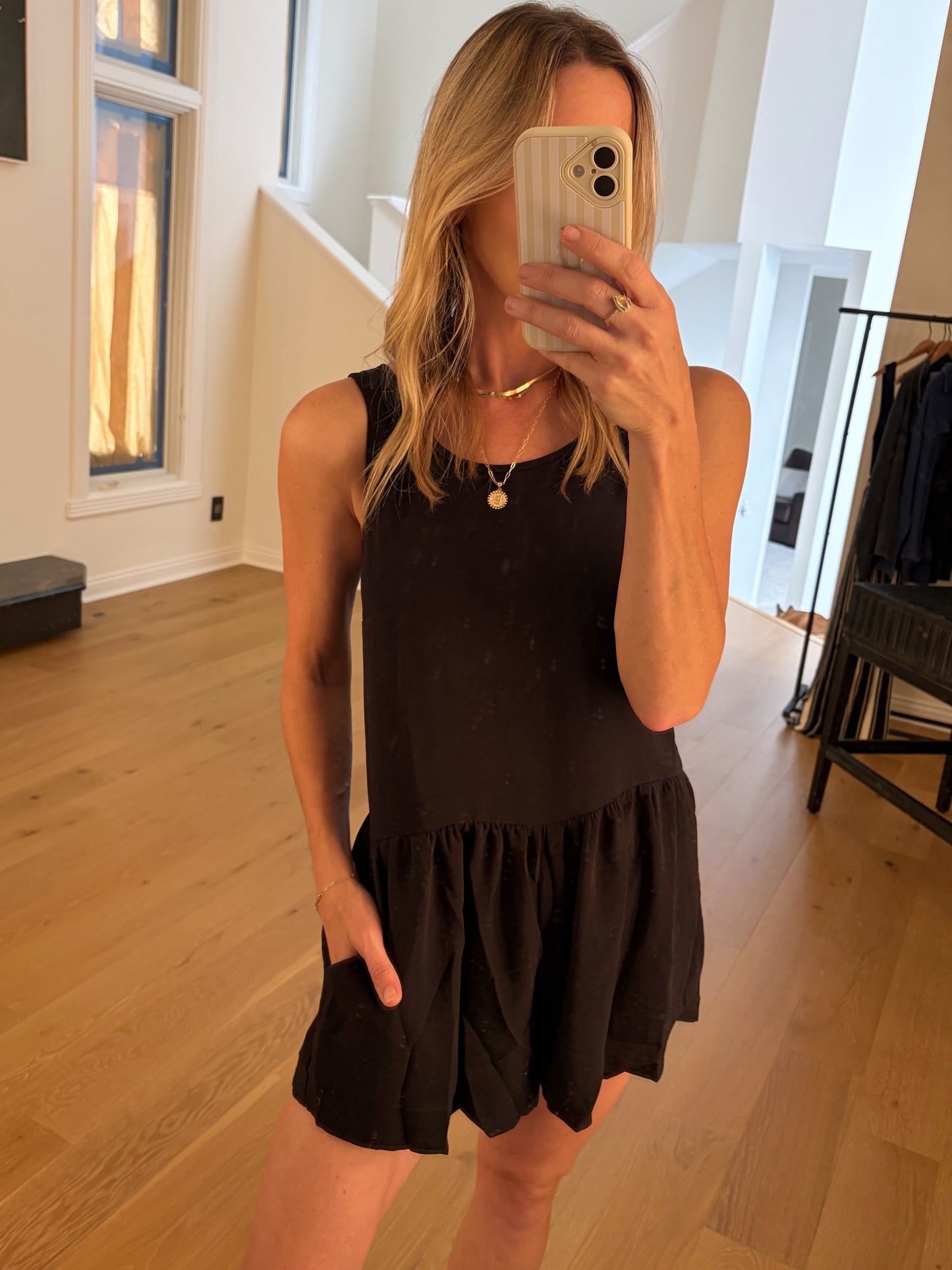 Bubble Hem Romper- Black