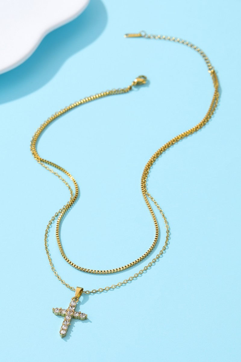 Rhinestone Cross Necklace