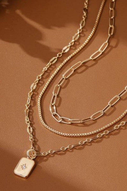 Layered Gold Charm Necklace